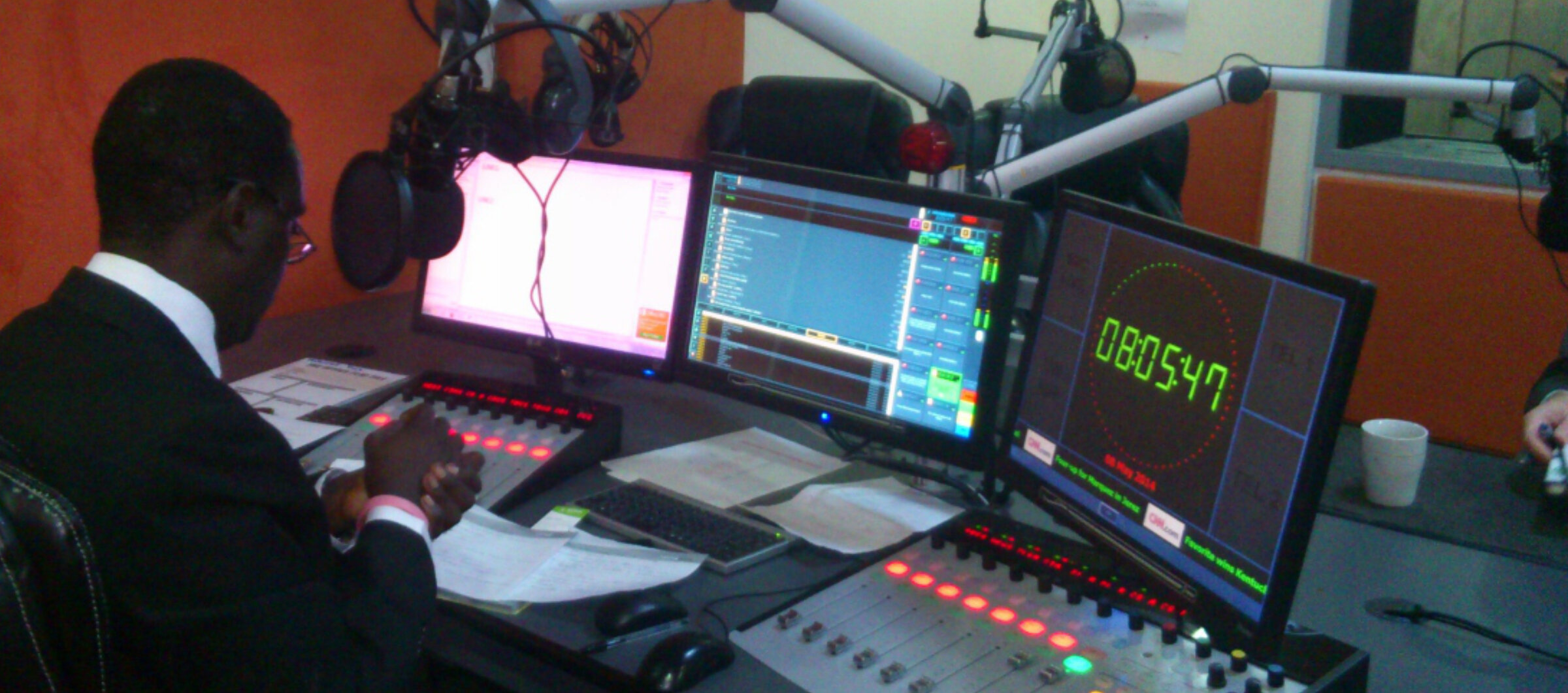 1Voice Radio broadcast studio in session
